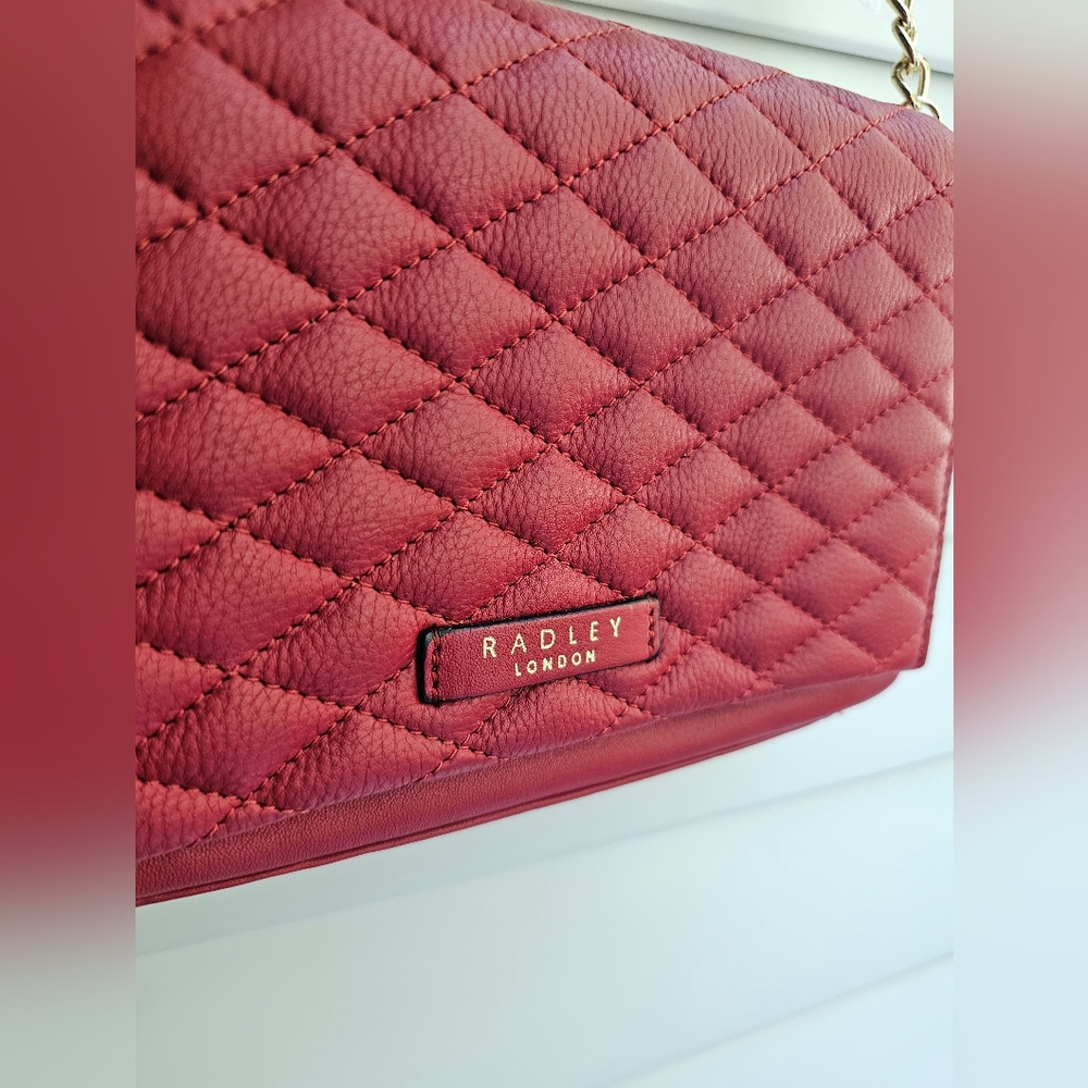 NWT Radley London Quilted Leather Crossbody Hanson Bag- Red